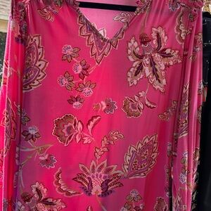 Kim Gravel Floral Pink Long Sleeve top M